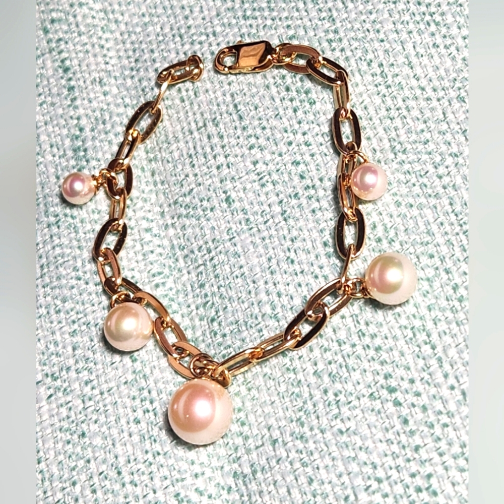 Elegant Silver Pearl Bracelet 925 Silver *